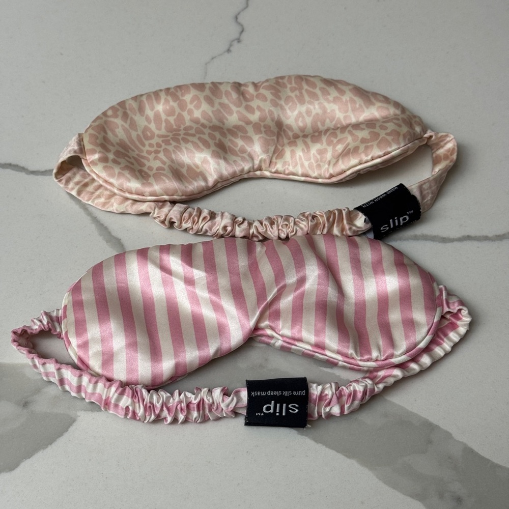 Slip Silk Pink and Cream Sleep Mask Duo